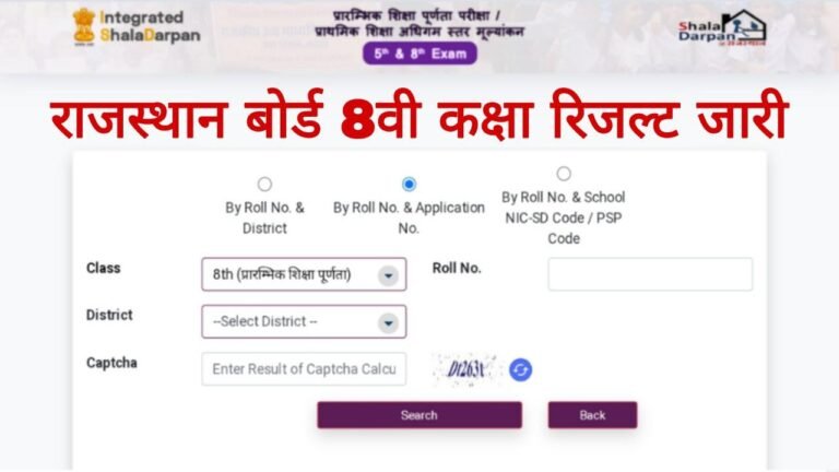 RBSE 8th Class Result Release